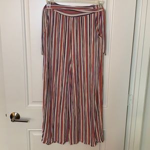 STRIPPED MAXI PANTS | POCKETS | FRONT TIE